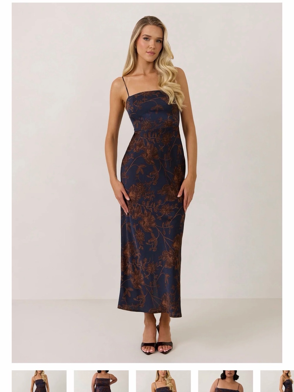 Park & Fifth Maxine Dress in Penny (navy and brown floral)